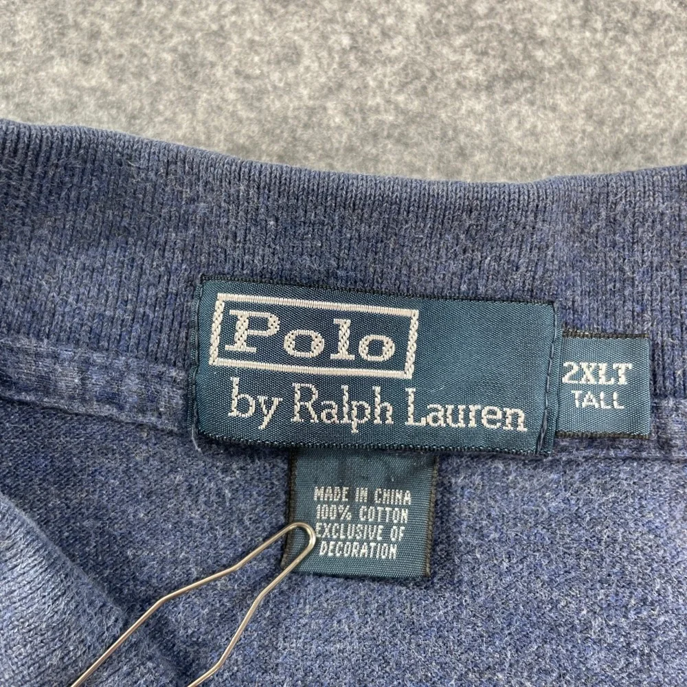 Polo Ralph Lauren Vintage Mens Polo Shirt 2XLTT Blue Short Sleeve